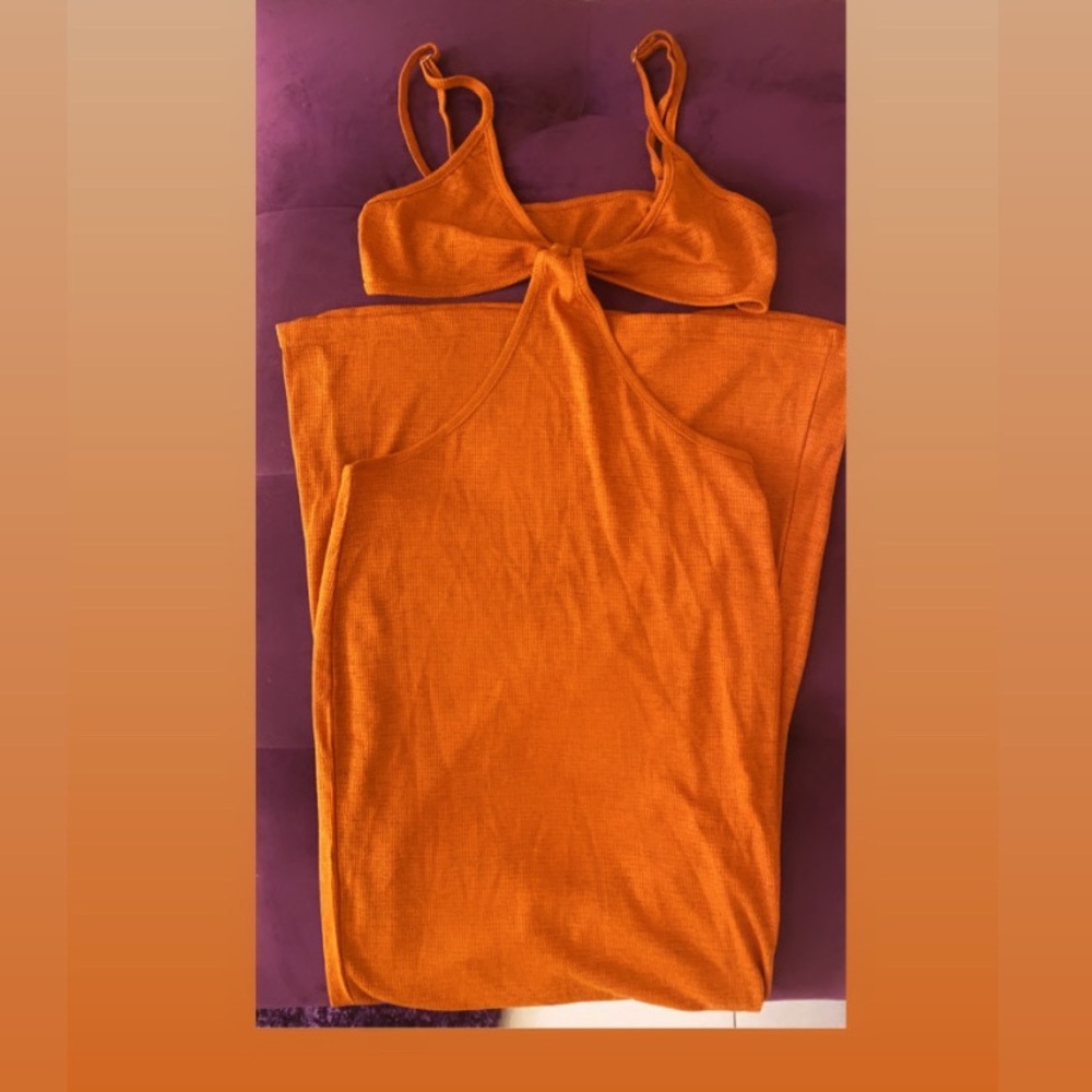 Sexy V Neck Knitted back Cut Out Maxi Dress